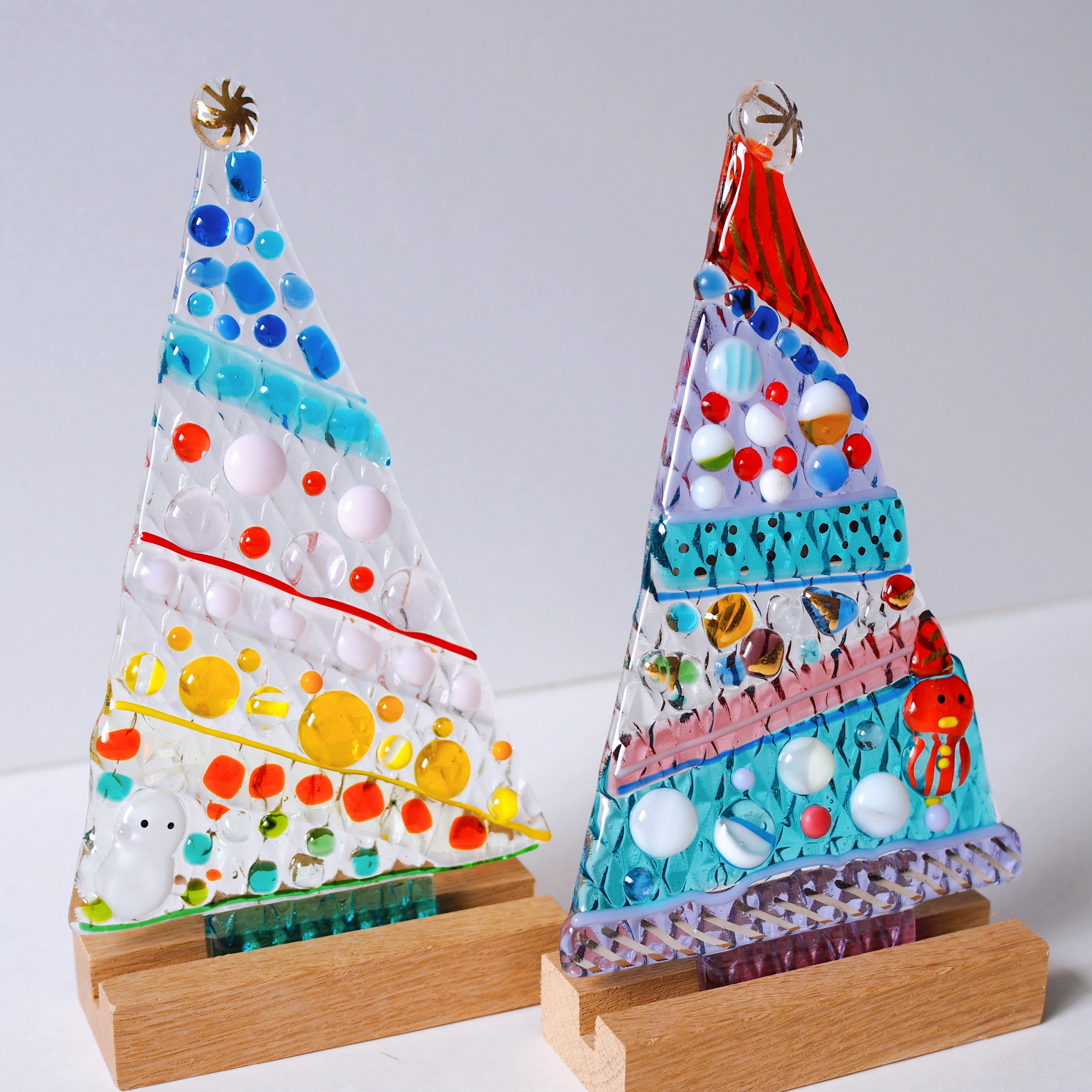 ガラスのクリスマスツリー作り