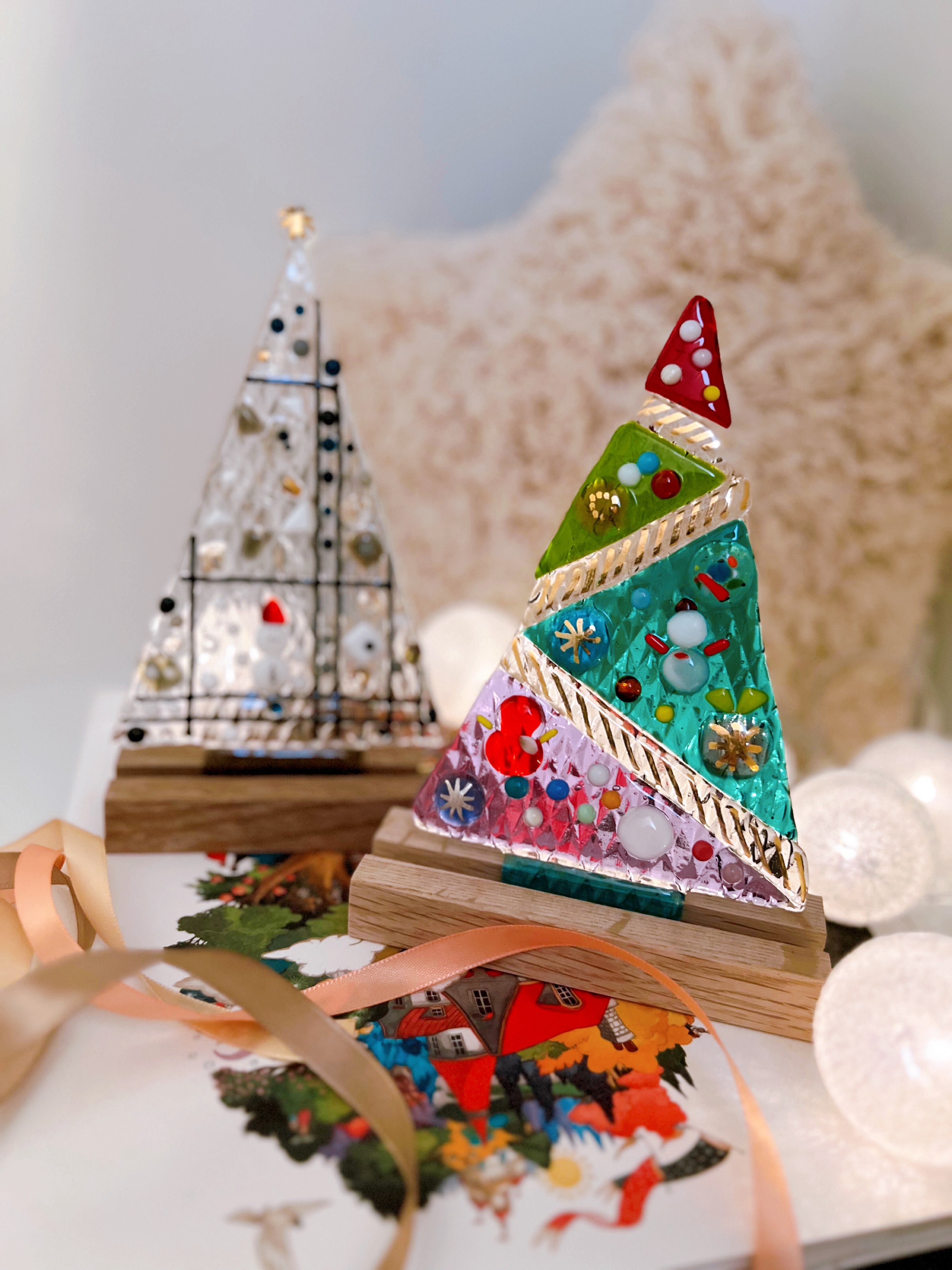 ガラスのクリスマスツリー作り