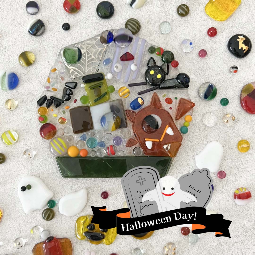 ガラスのハロウィンオブジェ作り
