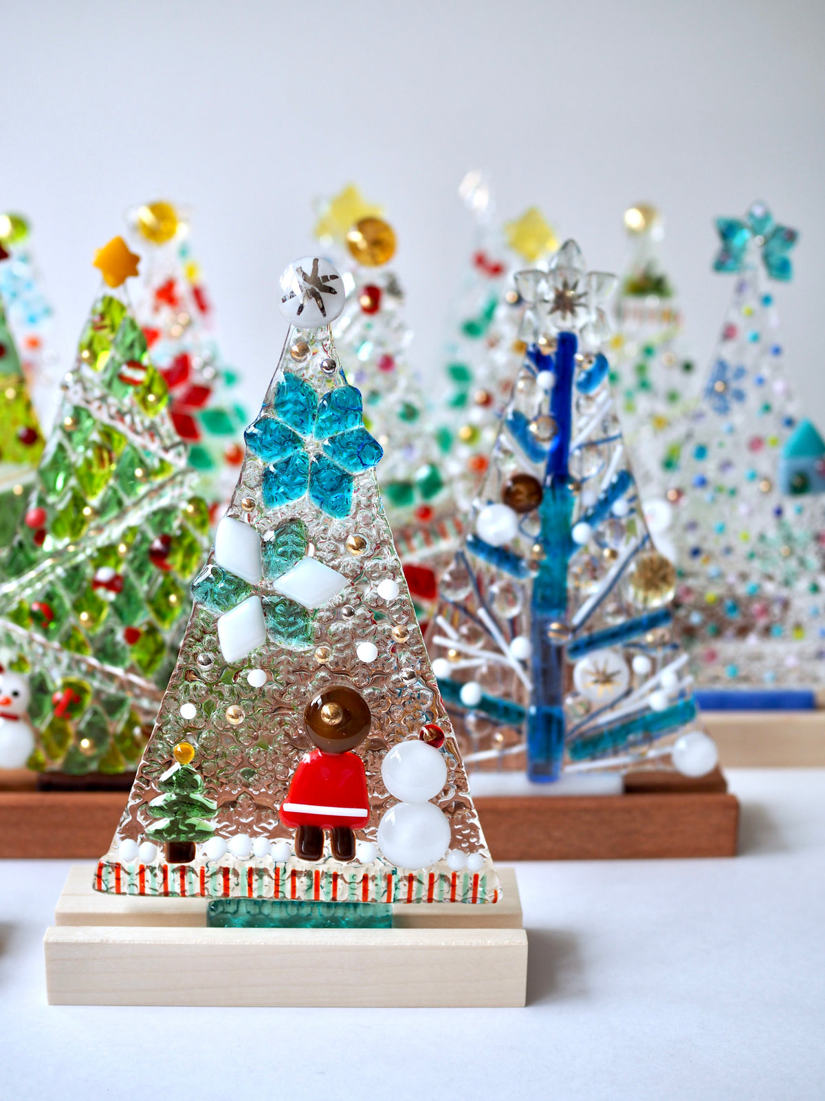 ガラスのクリスマスツリー作り