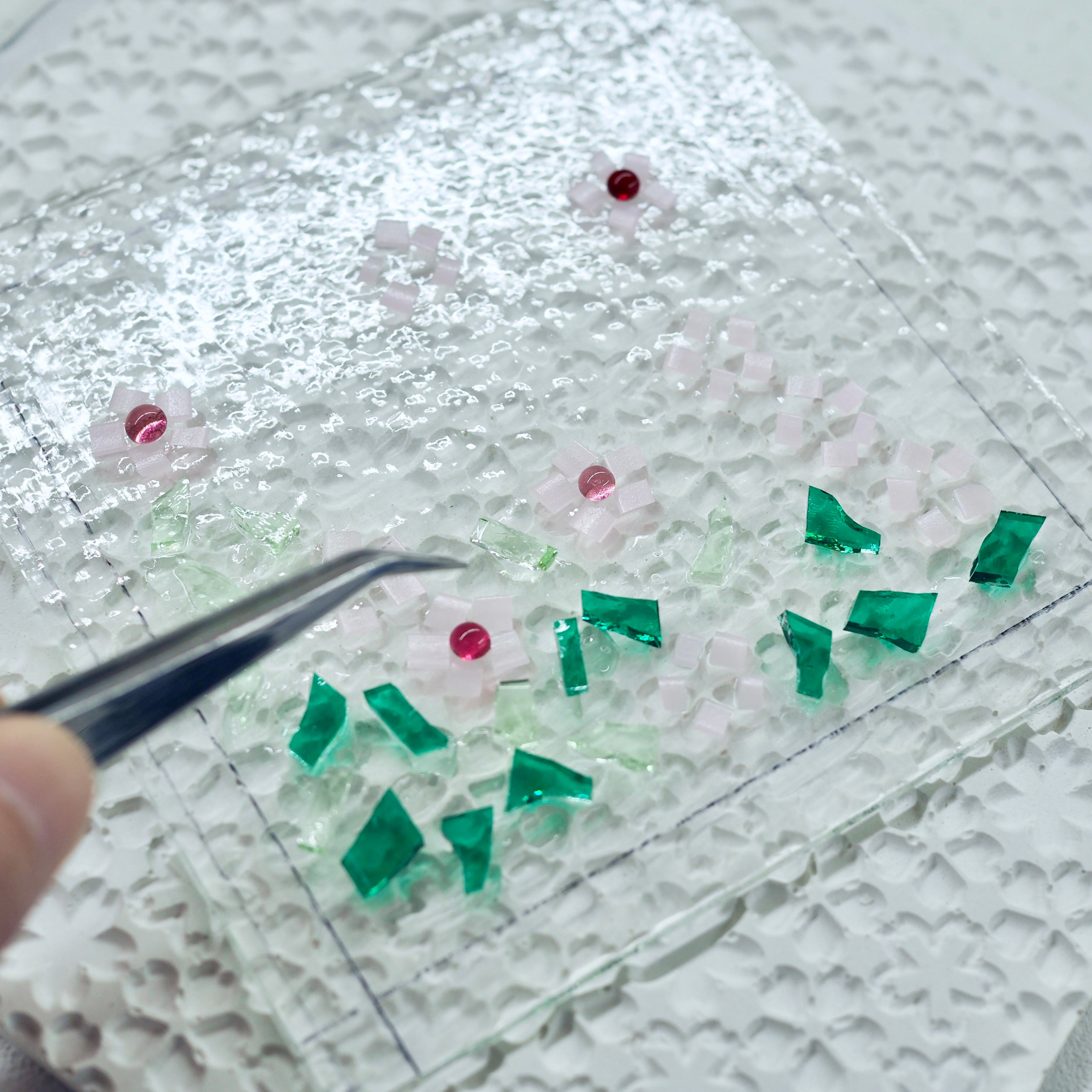 桜模様のガラス物作り体験[TCS日本橋]