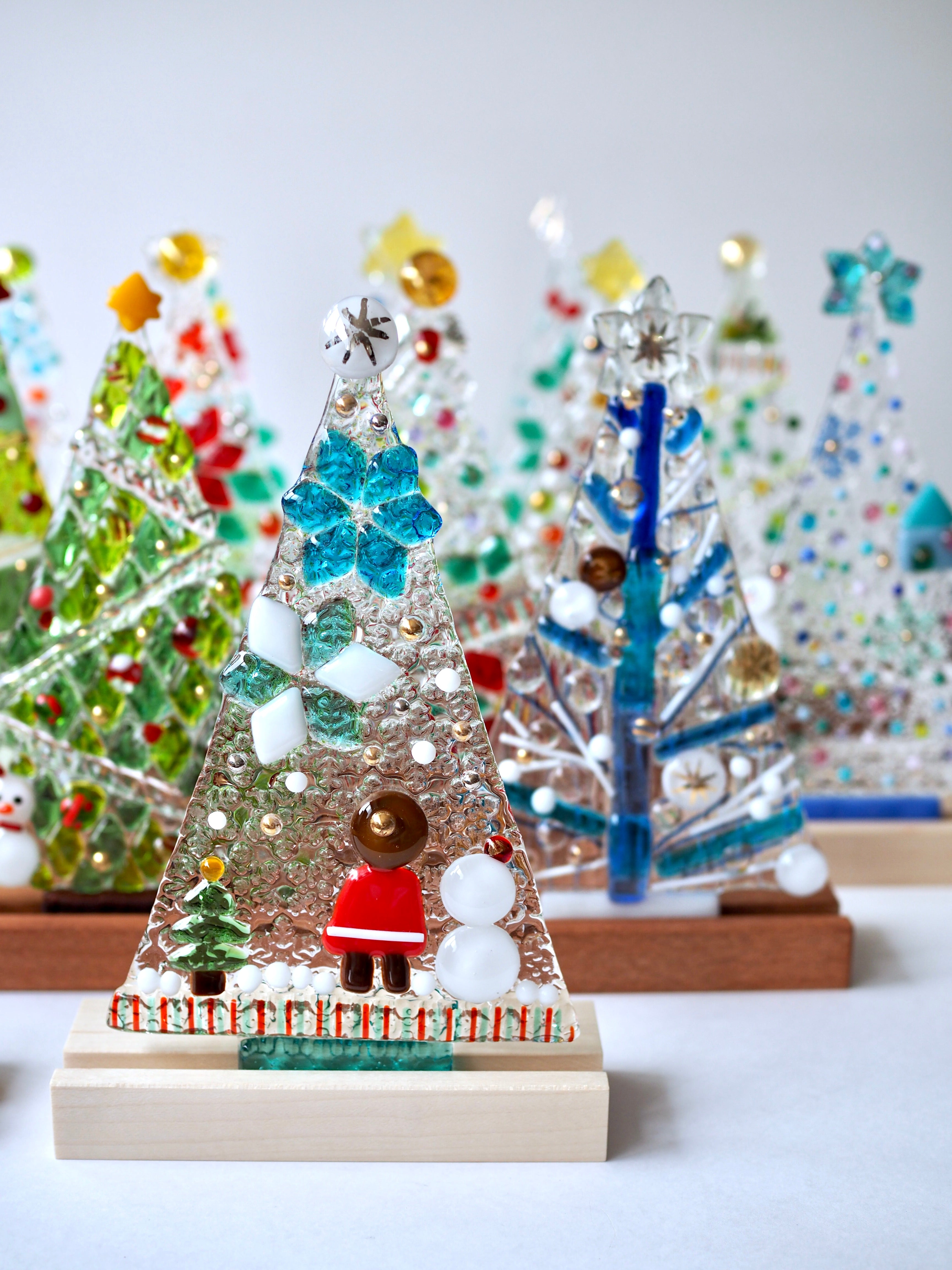 ガラスのクリスマスツリー作り