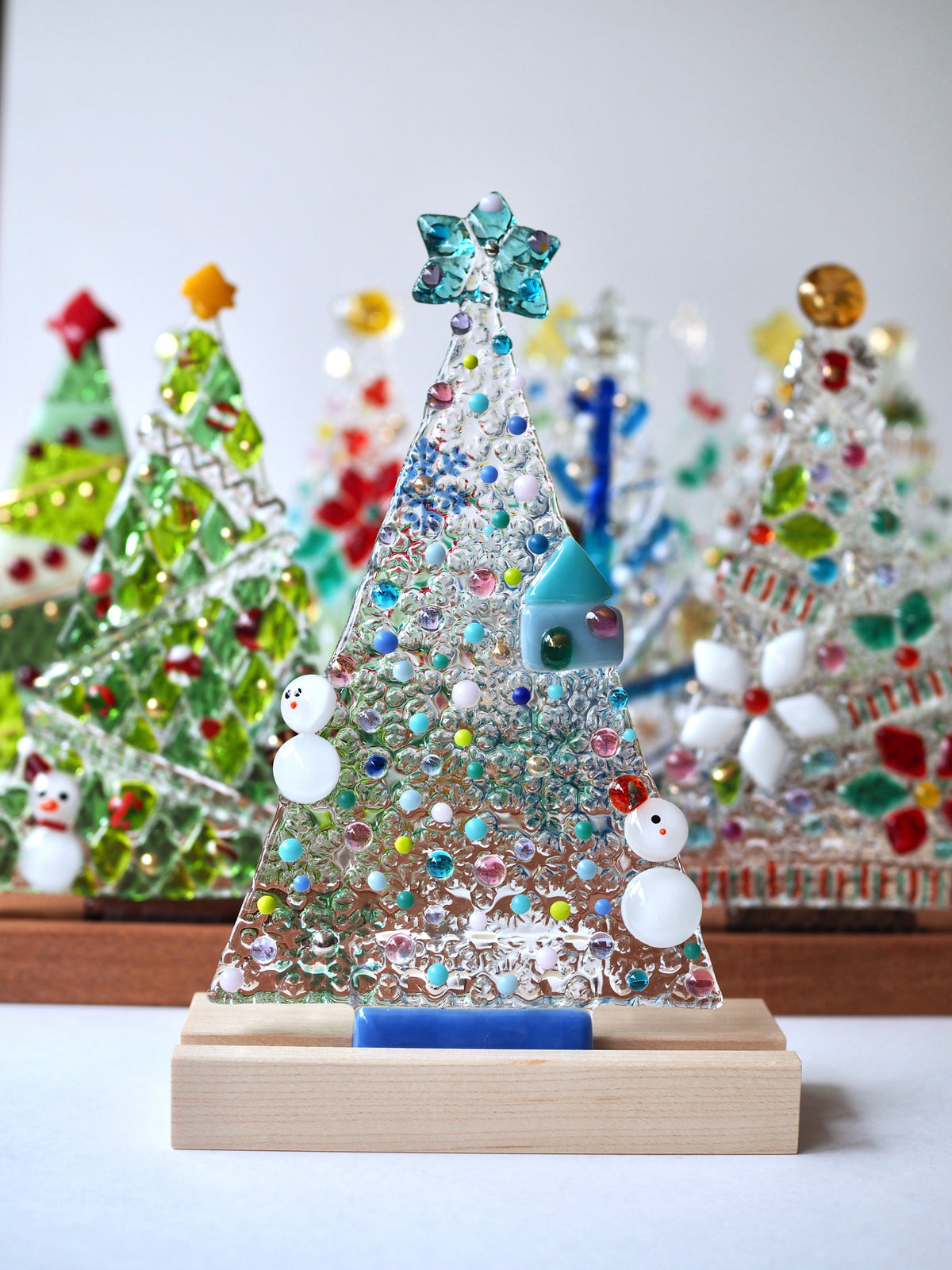 ガラスのクリスマスツリー作り
