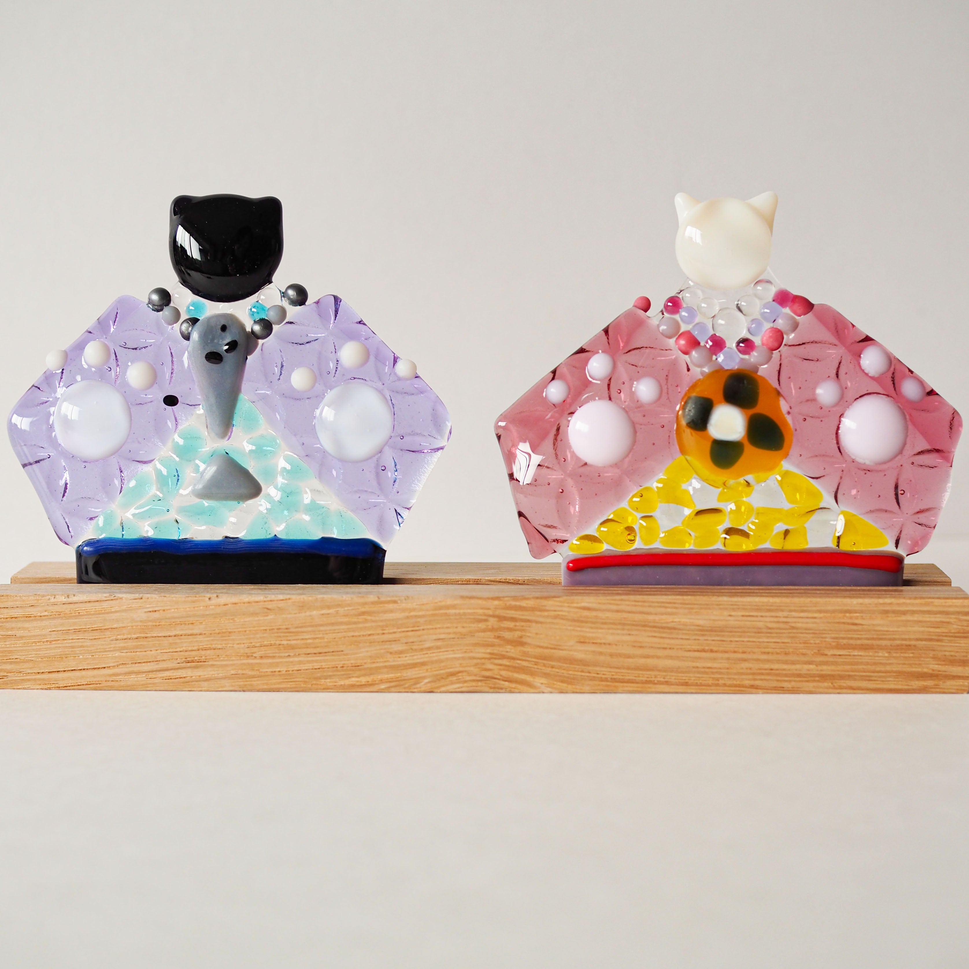 ガラスのおひなさま作り