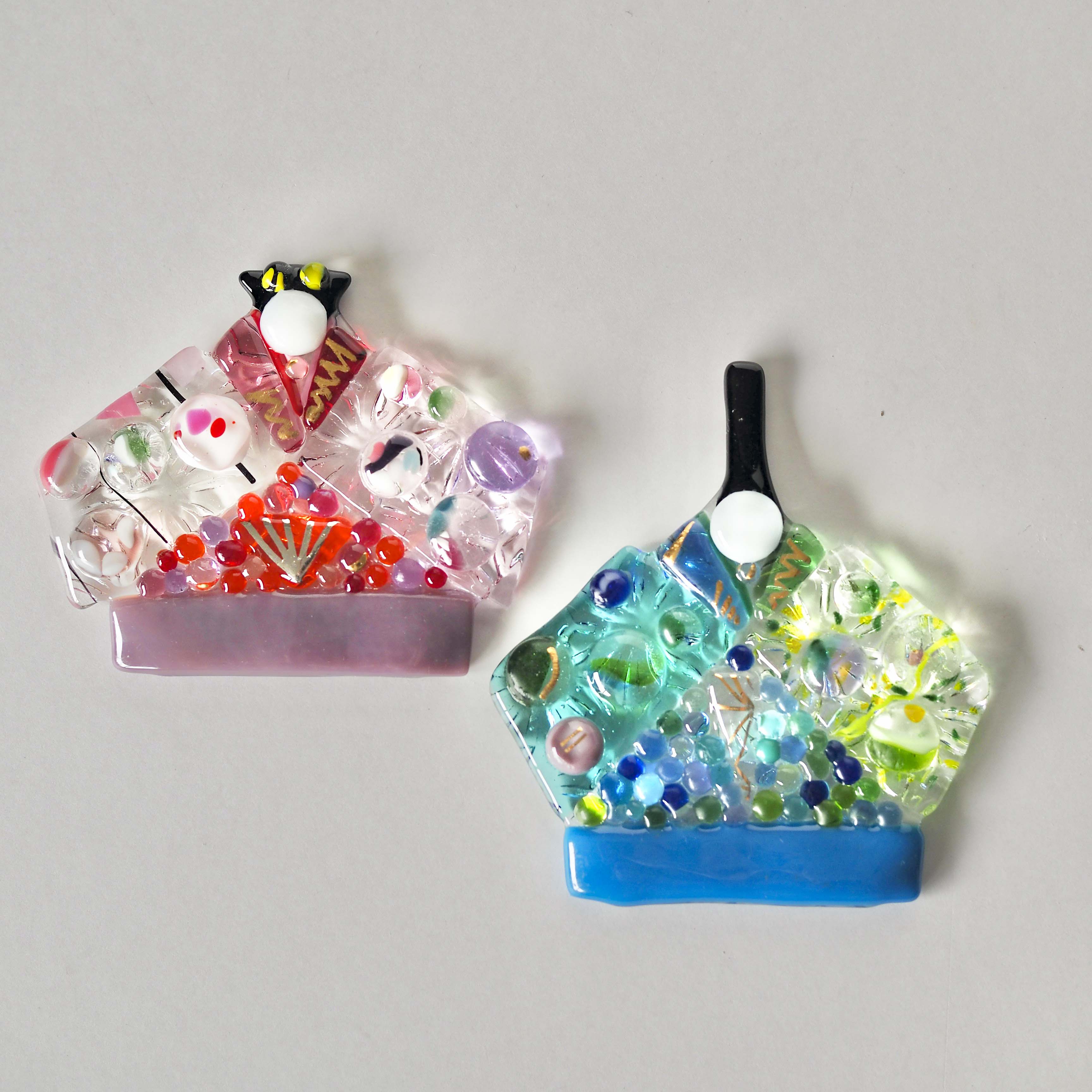 ガラスのおひなさま作り