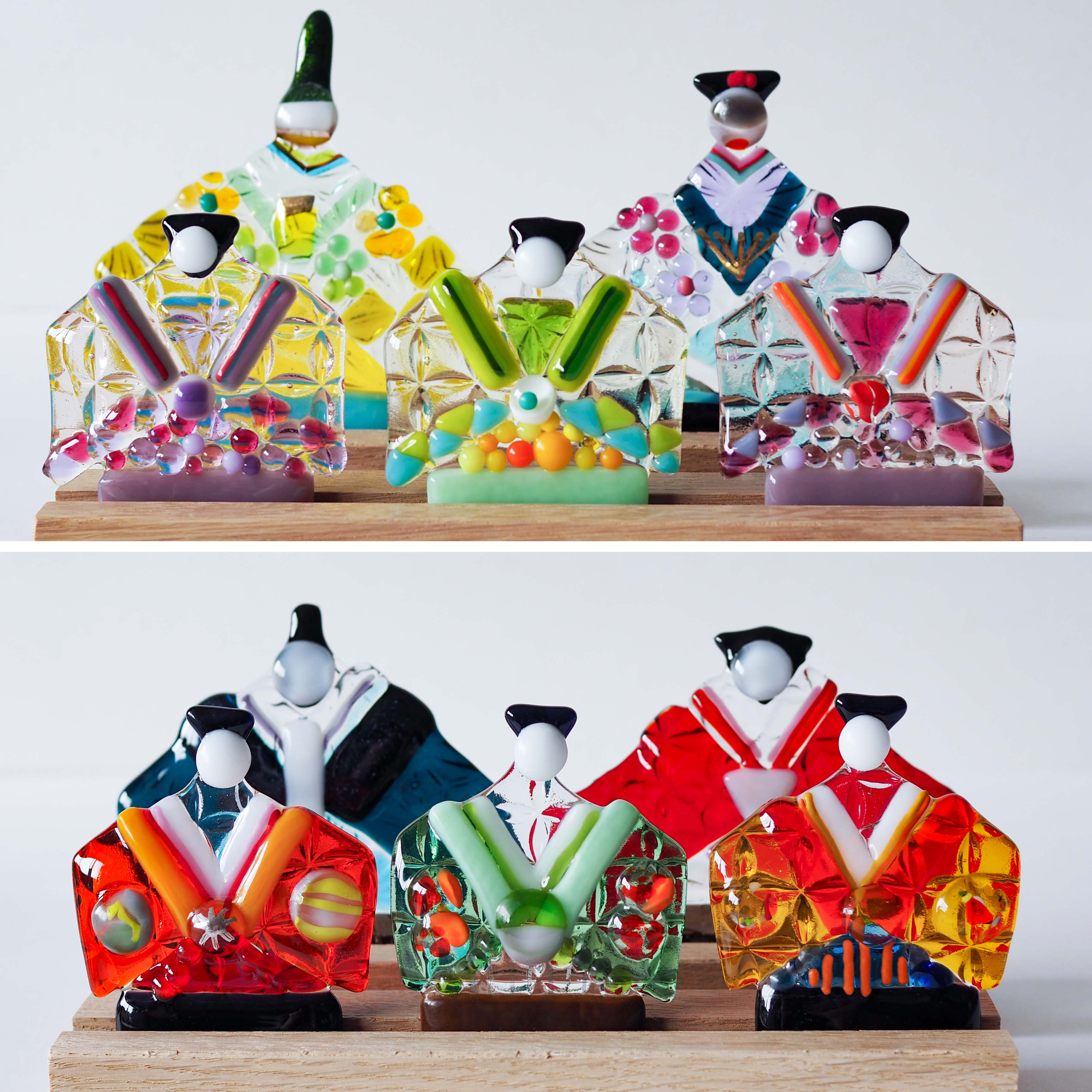 ガラスのおひなさま作り